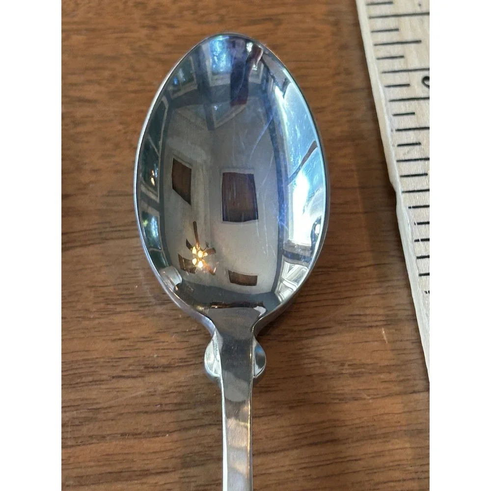 Towle Hammered Set of 8 Stainless Soup Spoons, Germany 6 1/4